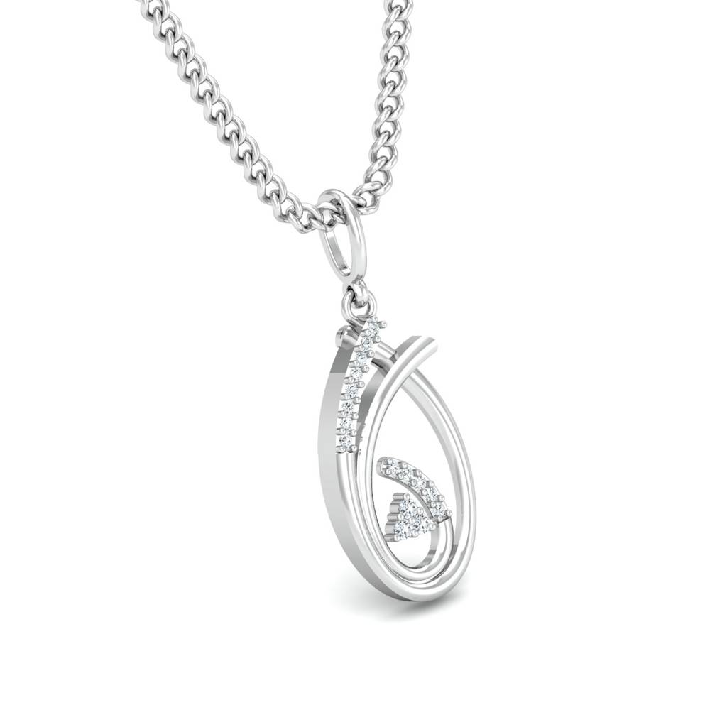 KuberBox 18K White Gold Prosaic Pendant