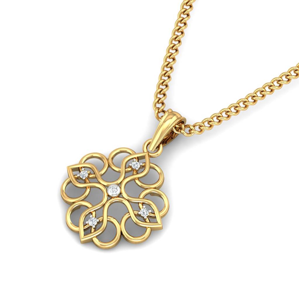 KuberBox 18K Yellow Gold Parinata Pendant