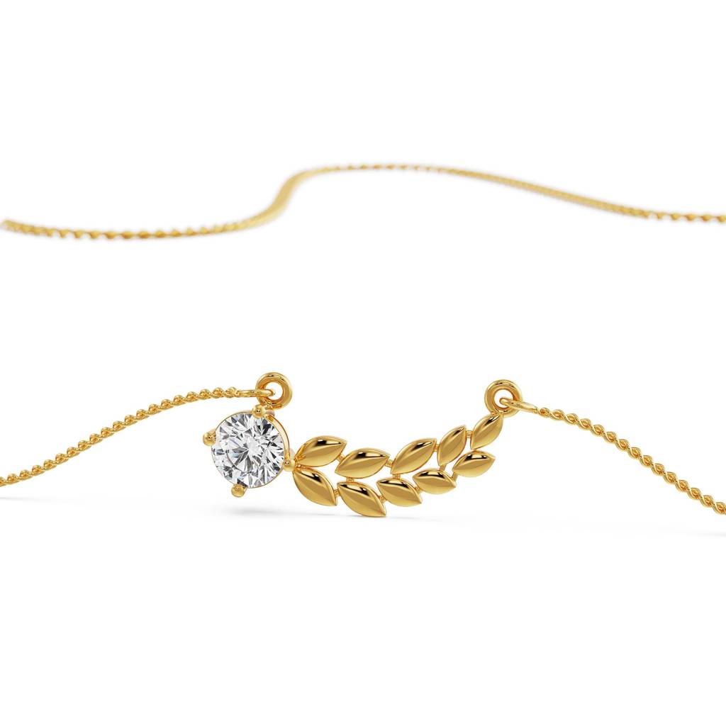Dewy Leaf Diamond Pendant