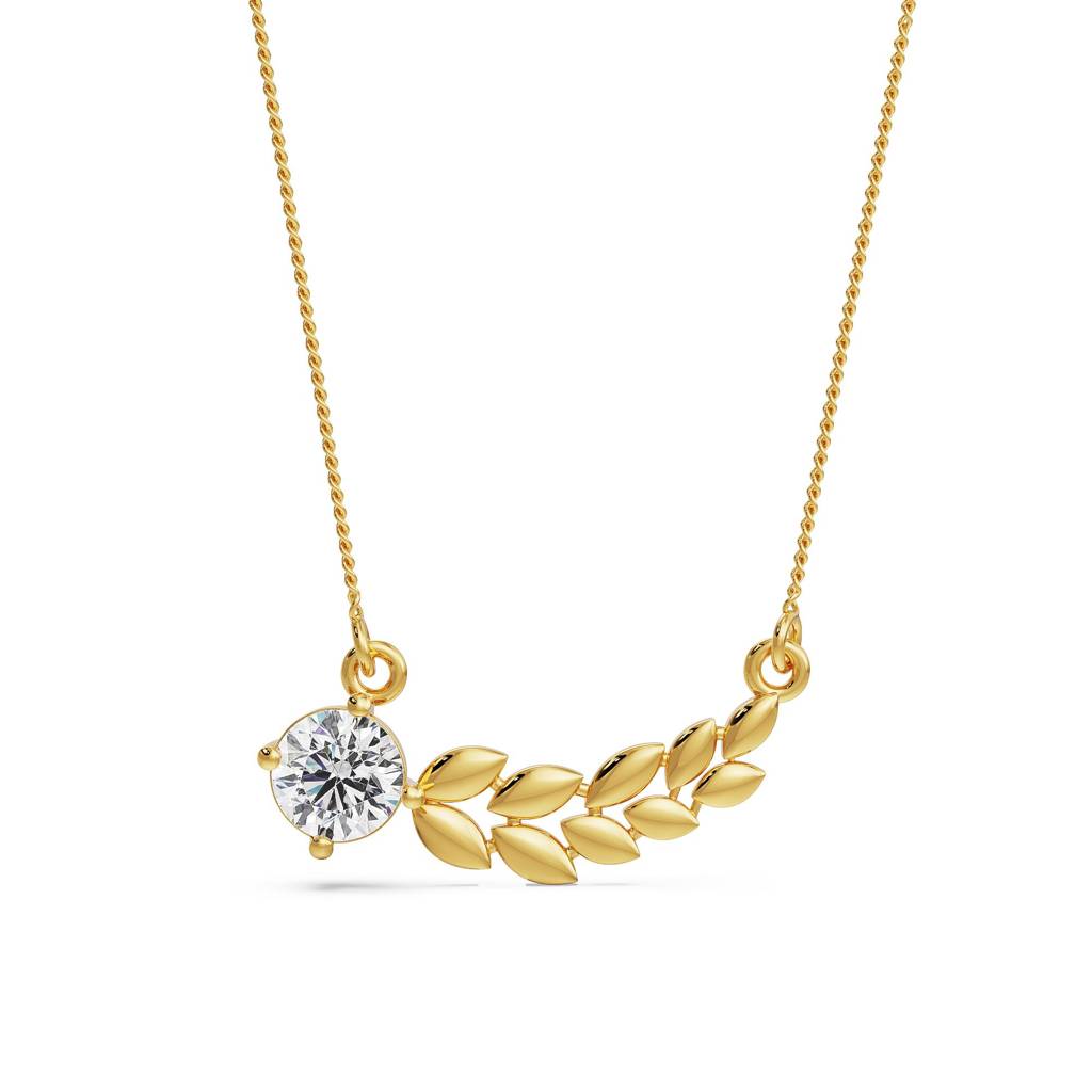 Dewy Leaf Diamond Pendant