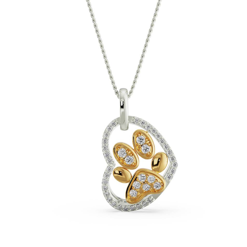 Diamond Dog Paw Pendent