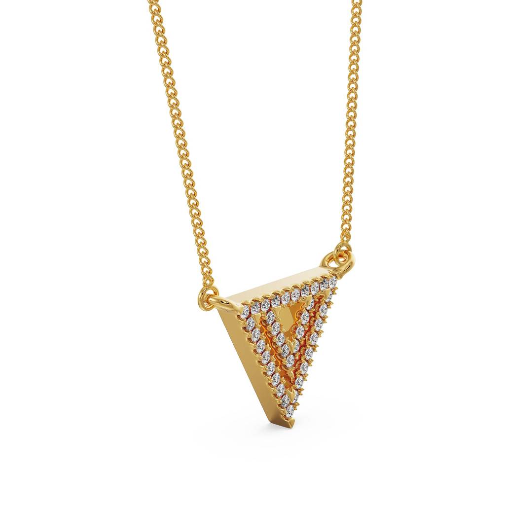 Inverted Triangle Diamond Pendant