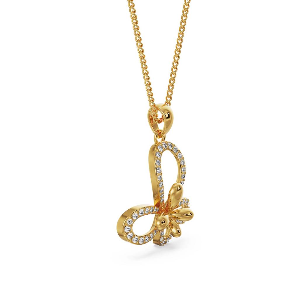 Floral Butterfly Diamond Pendant
