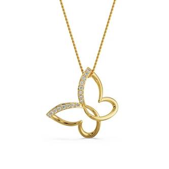 Minimalist Butterfly Diamond Pendant : P555