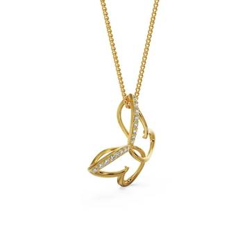 Minimalist Butterfly Diamond Pendant : P555
