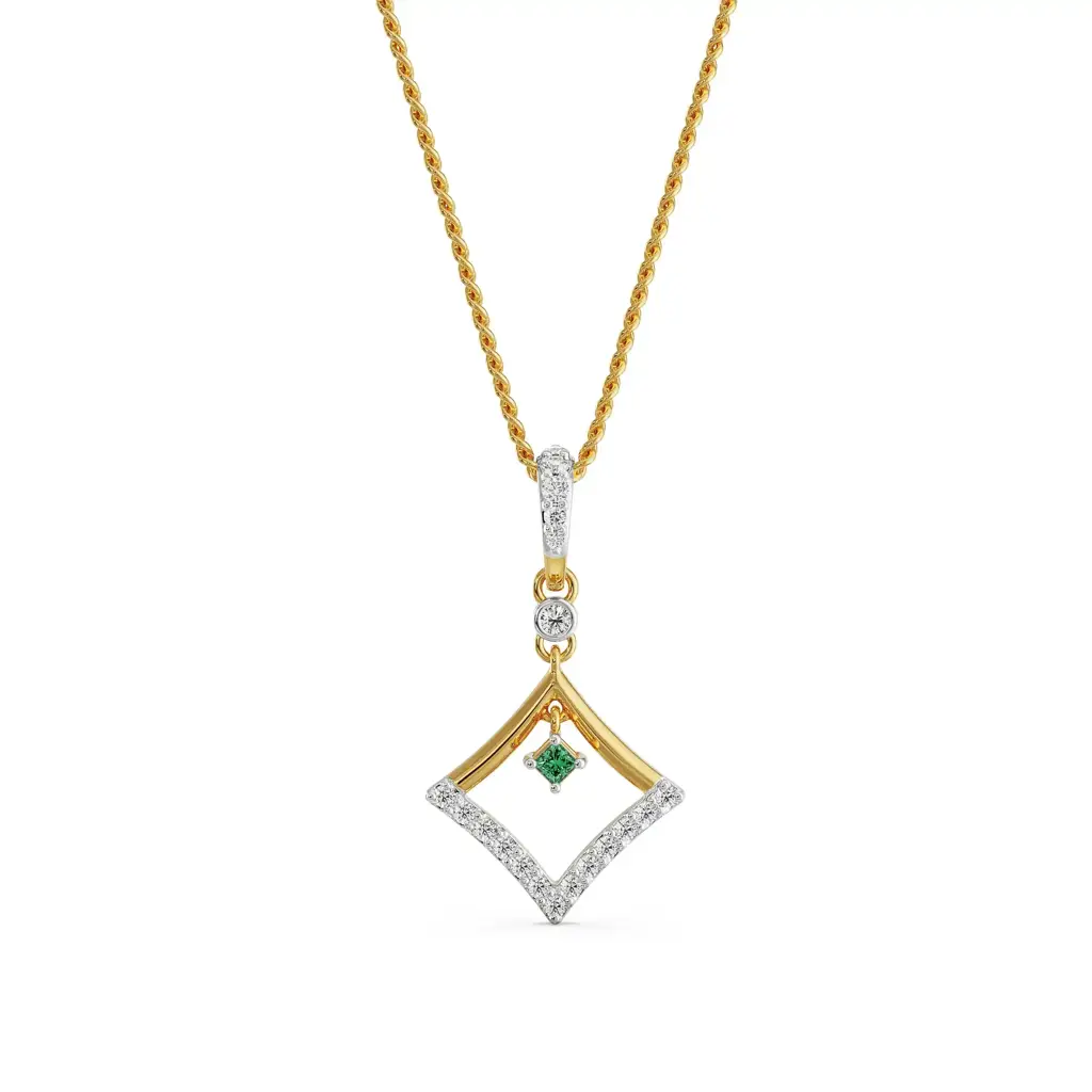 Elegant Emerald Diamond Pendant