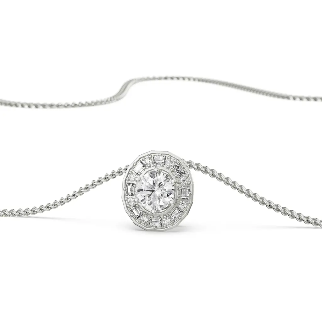 Radiant Cascade Diamond Pendant : P626