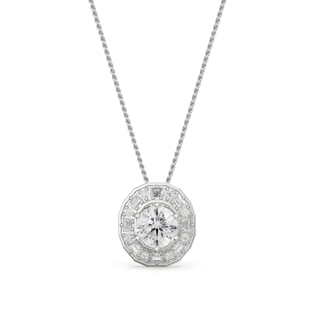 Radiant Cascade Diamond Pendant : P626