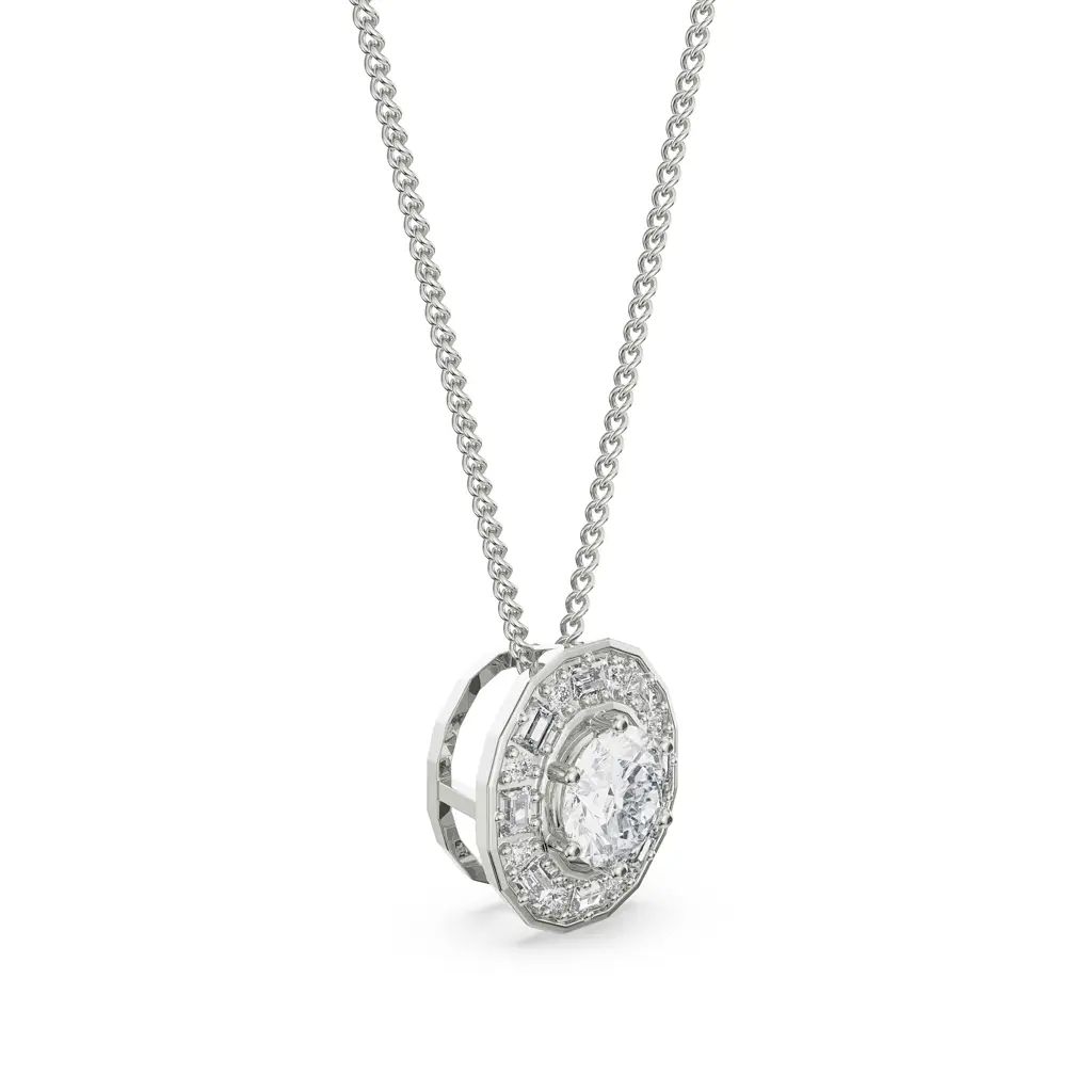 Radiant Cascade Diamond Pendant : P626