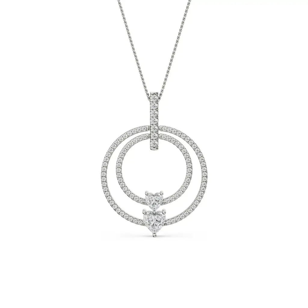 Circle Heart Diamond Pendant : P628