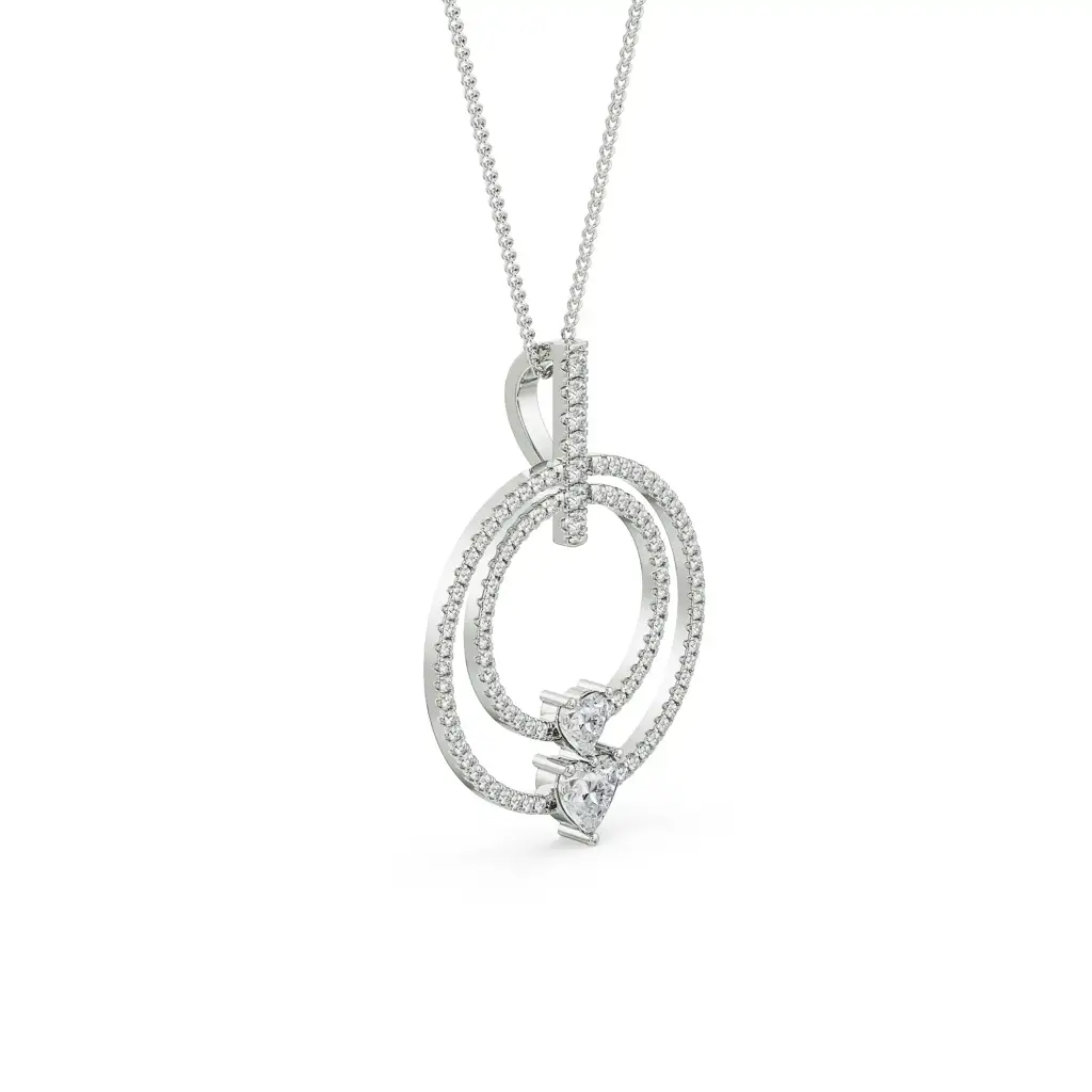 Circle Heart Diamond Pendant : P628