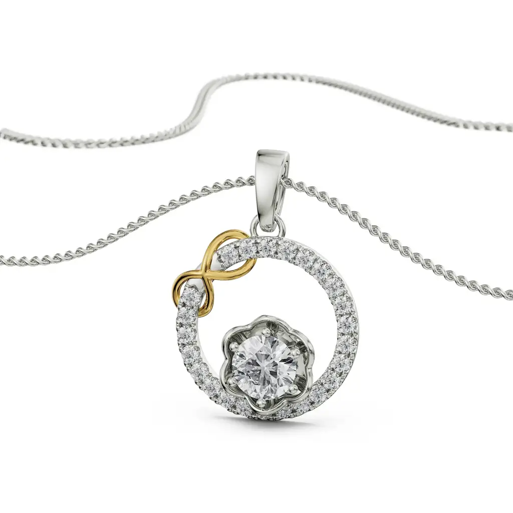 Circle Infinity Diamond Pendant : P629