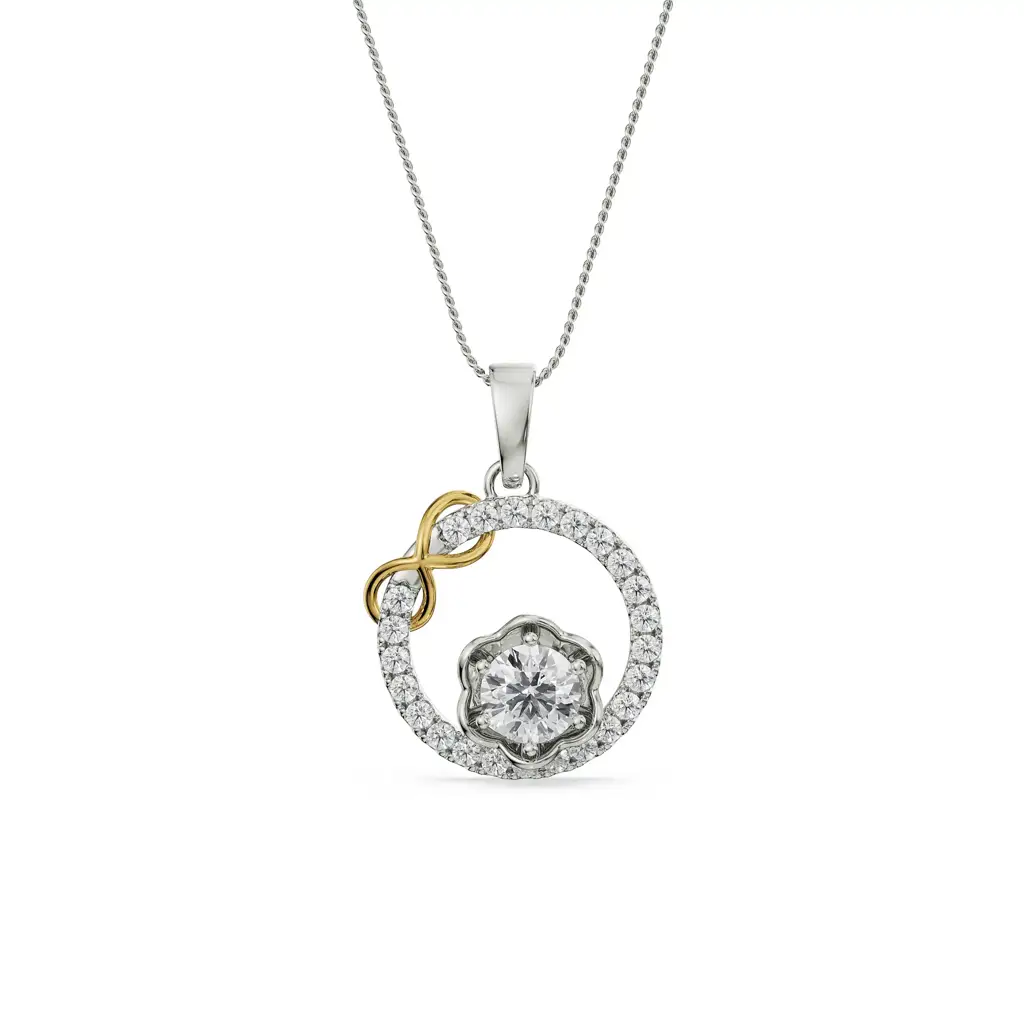 Circle Infinity Diamond Pendant : P629