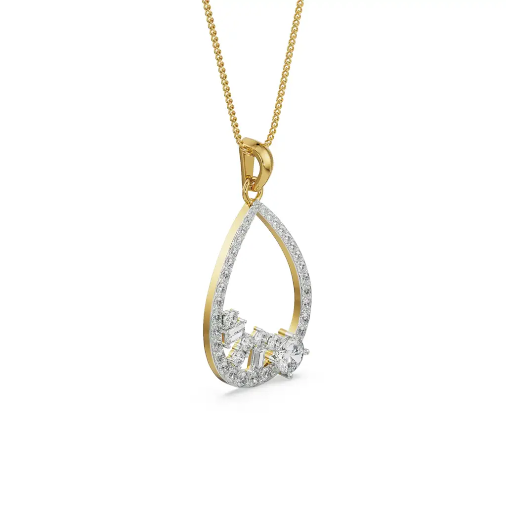 Cluster Drop Diamond Pendant : P630
