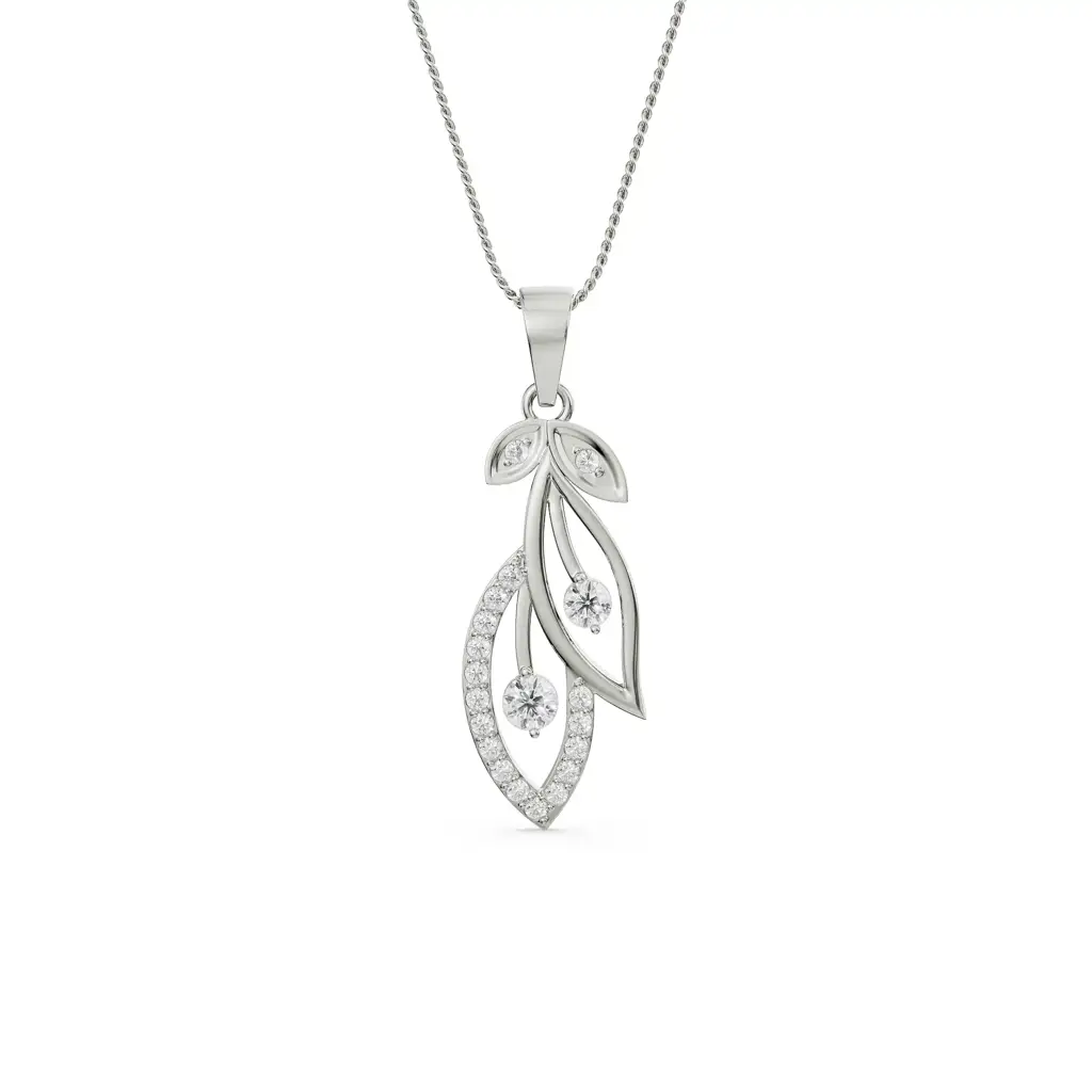 Dewy Leaf Platinum Pendant : P632