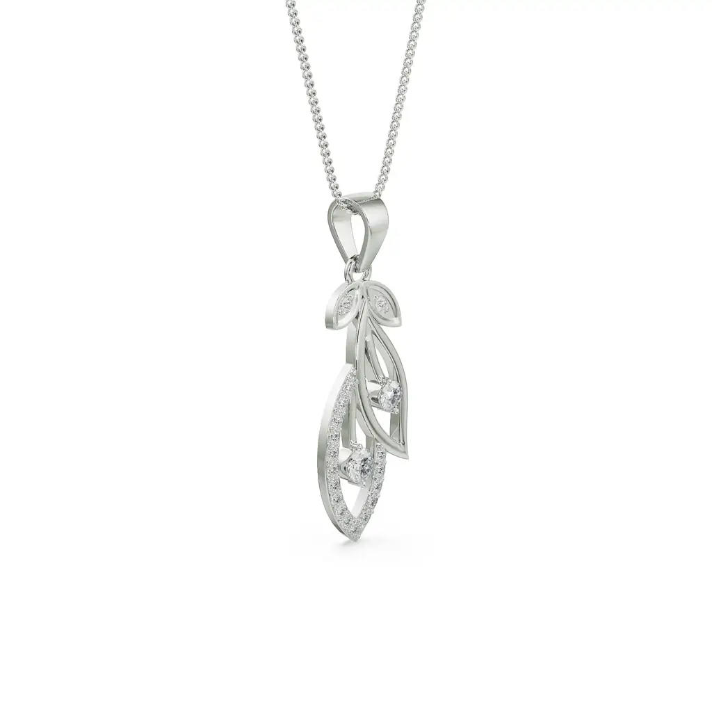 Dewy Leaf Platinum Pendant : P632
