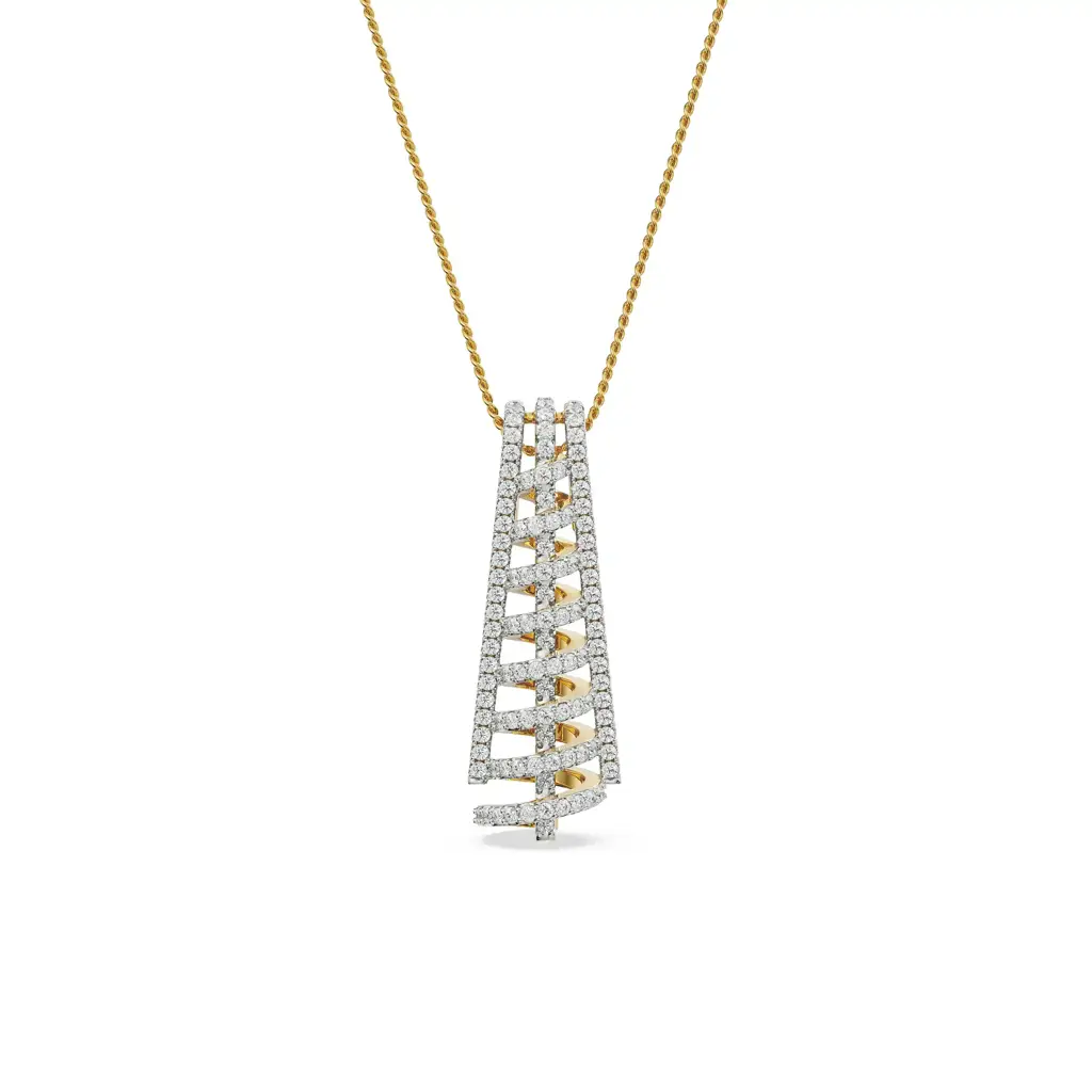 Spiral Drop Diamond Pendant : P635