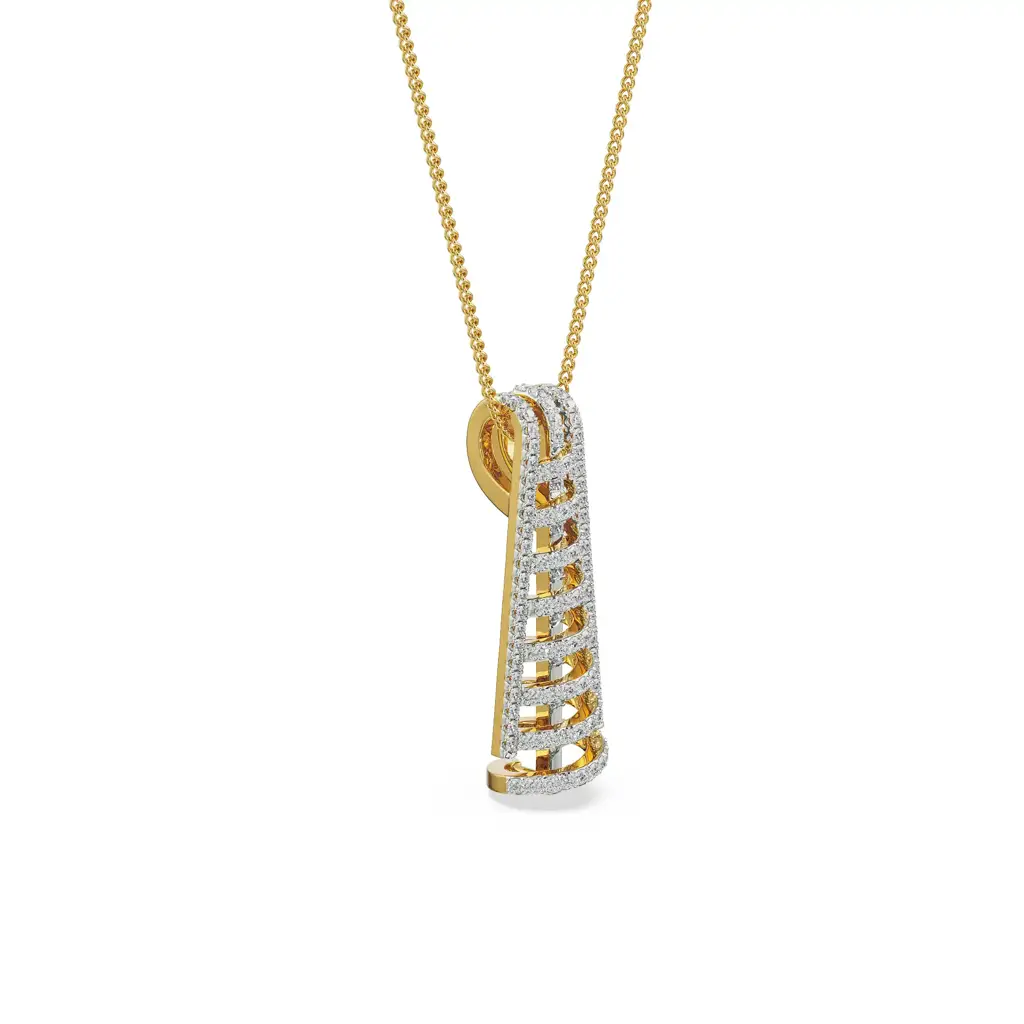 Spiral Drop Diamond Pendant : P635