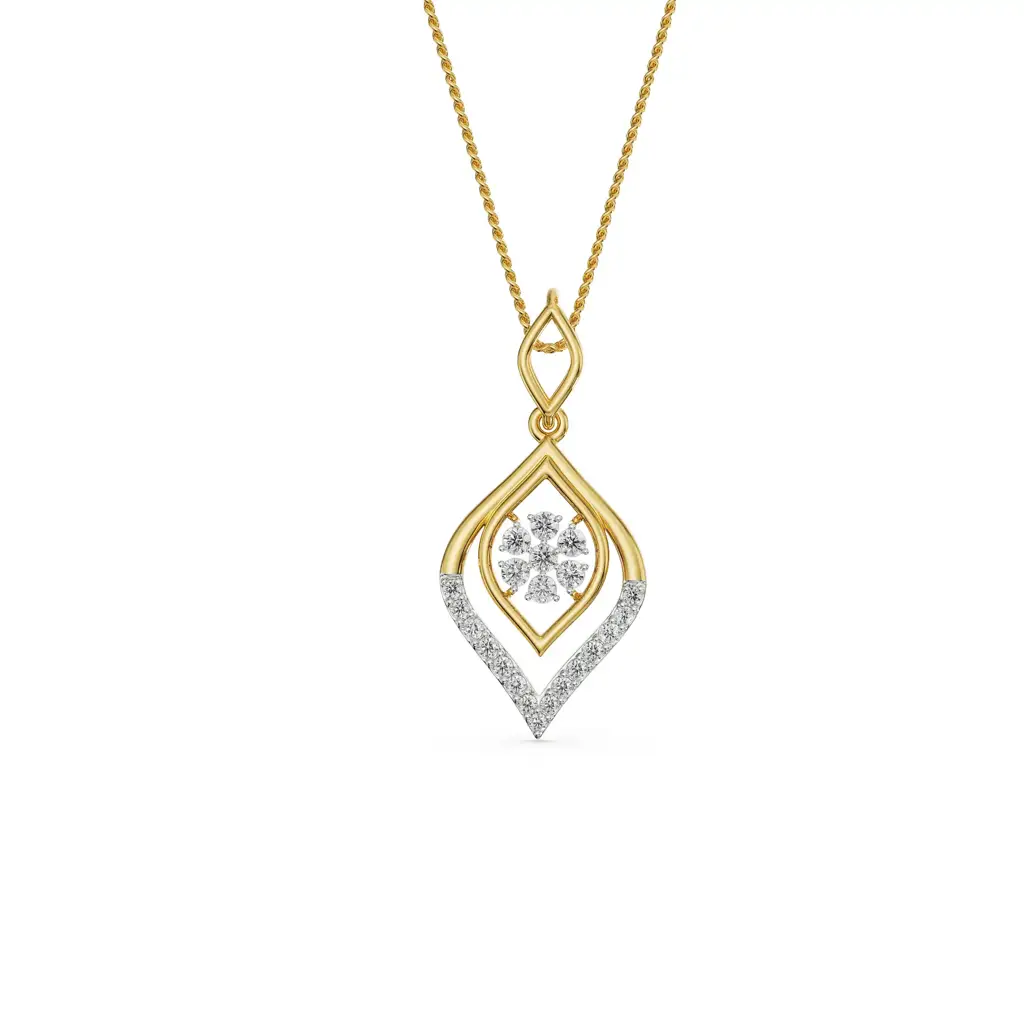 Two Stone Diamond Pendant : P642