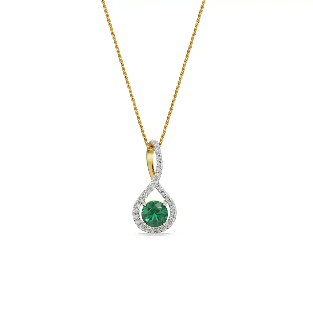 Emerald Pave Diamond Pendant : P645