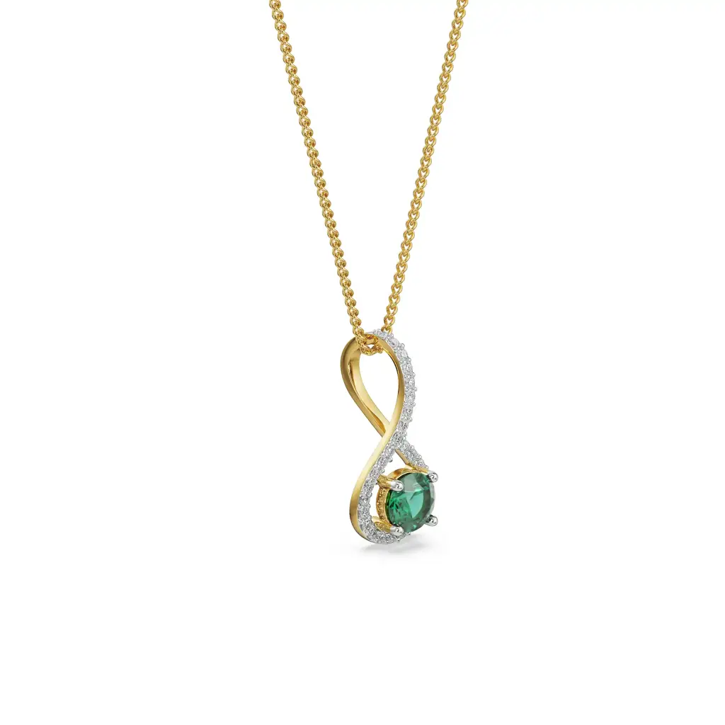 Emerald Pave Diamond Pendant : P645