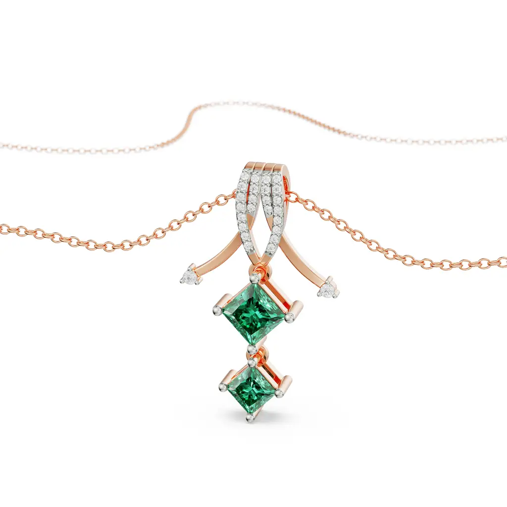 Arrow Emerald Diamond Pendant : P675