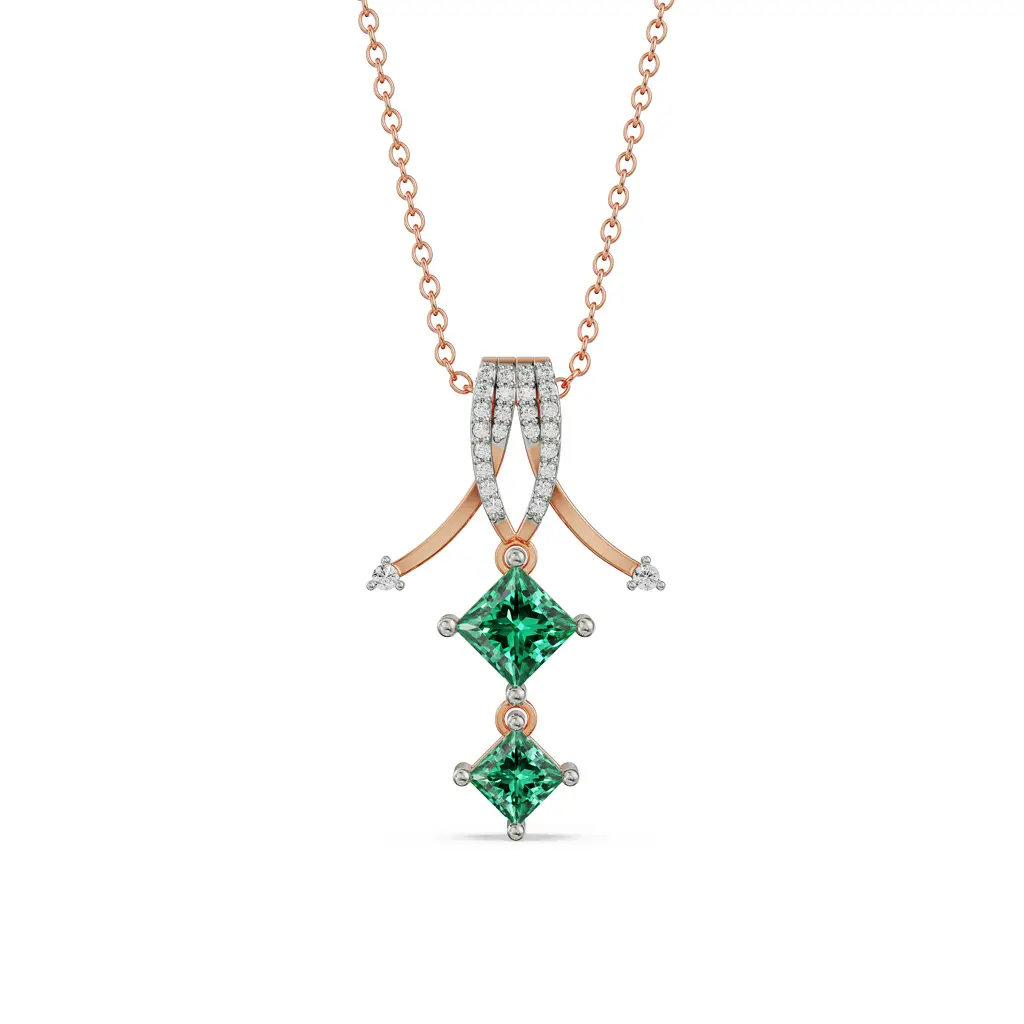 Arrow Emerald Diamond Pendant : P675