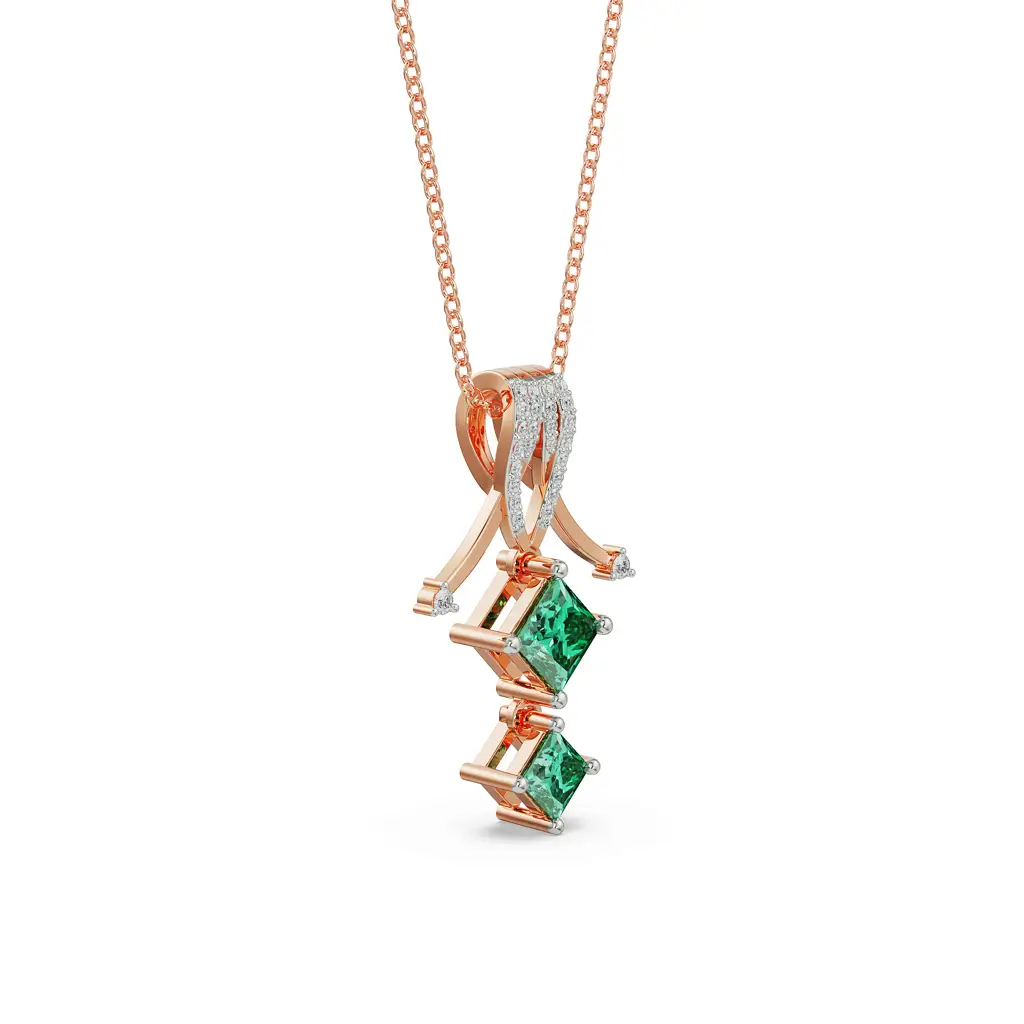 Arrow Emerald Diamond Pendant : P675