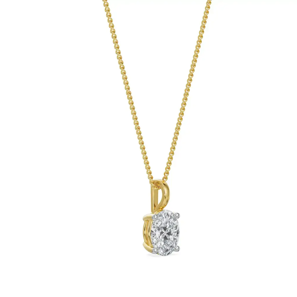 Solitaire Oval Diamond Pendant : P676