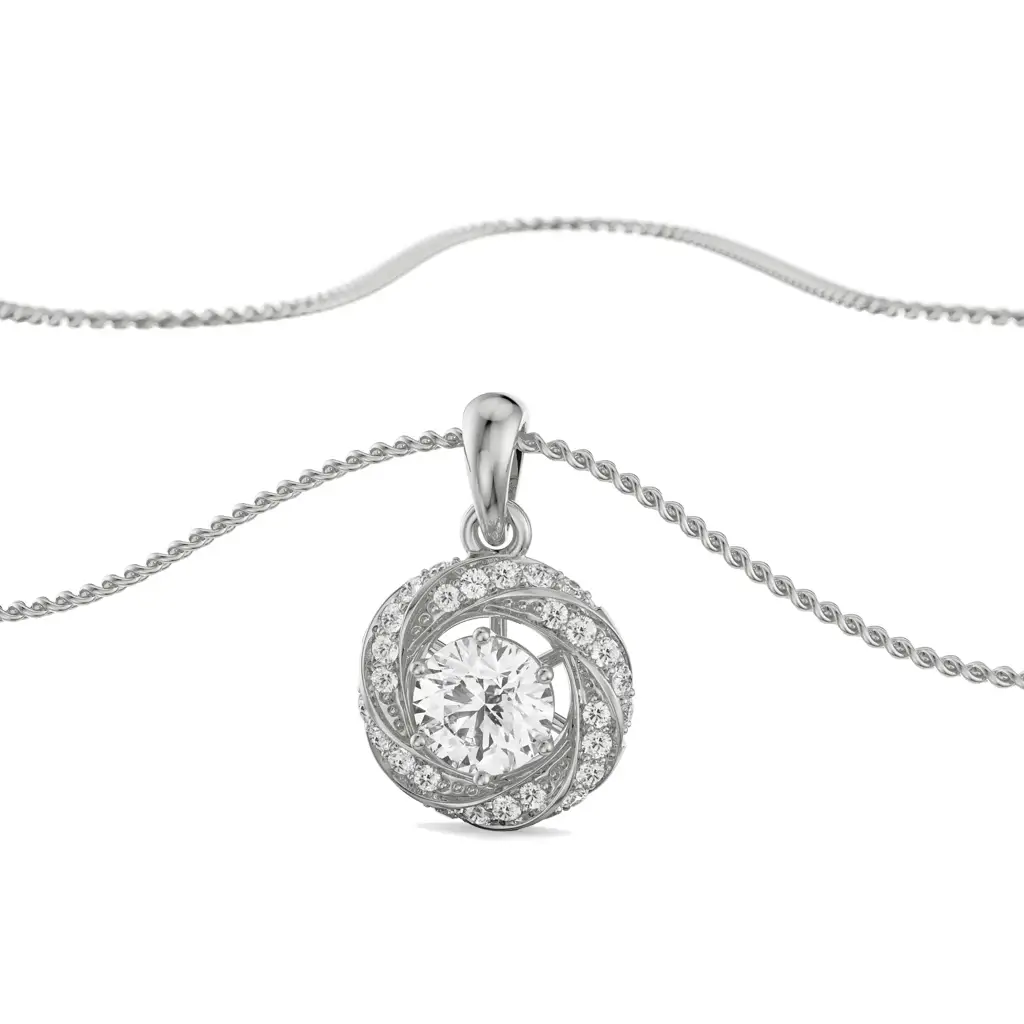 Swirl Diamond Pendant : P678