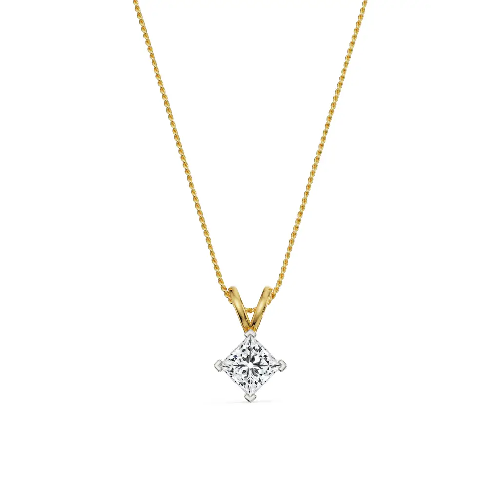 1 Ct Princess Cut Diamond Pendant : P680