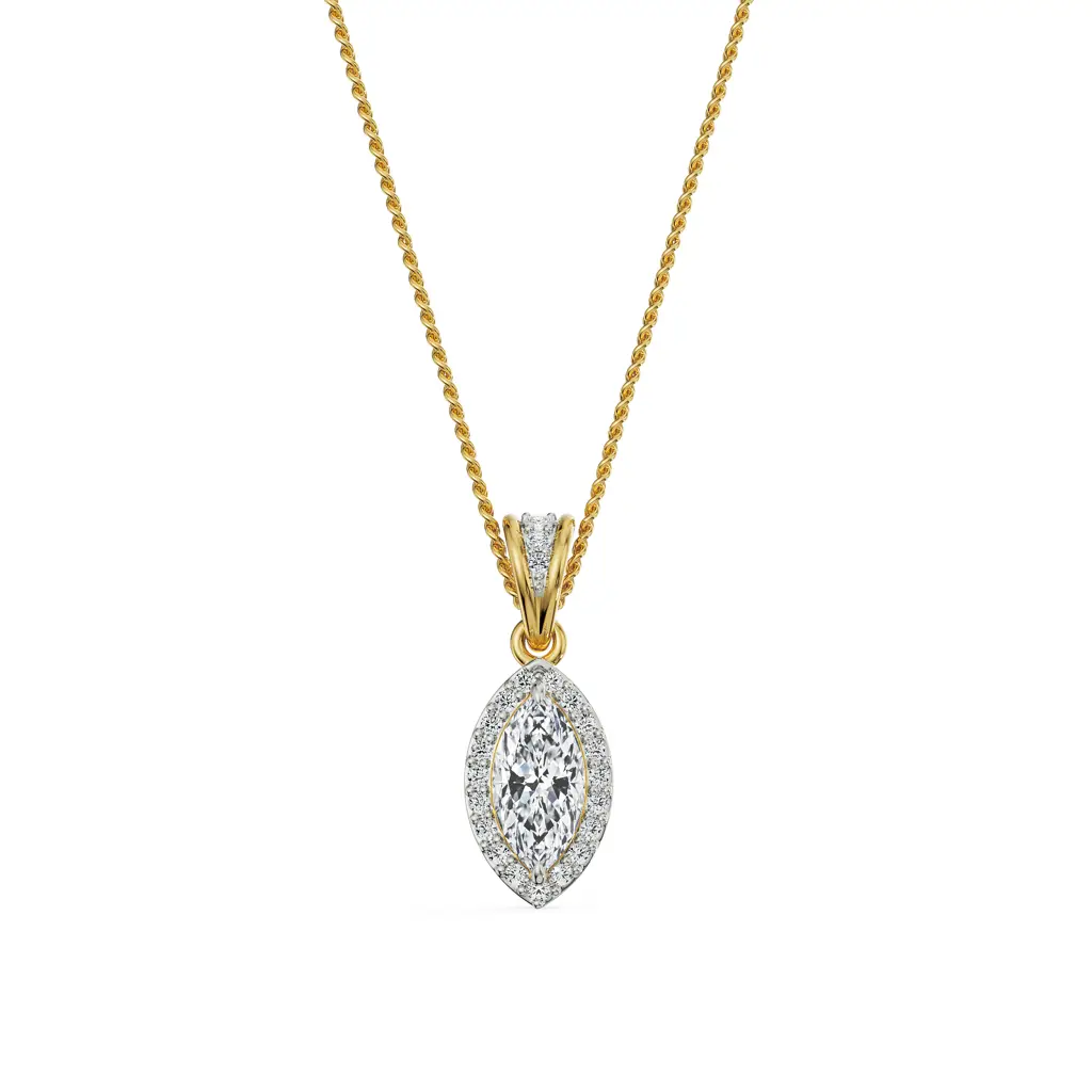 0.5 Ct Marquise Halo Diamond Pendant : P698