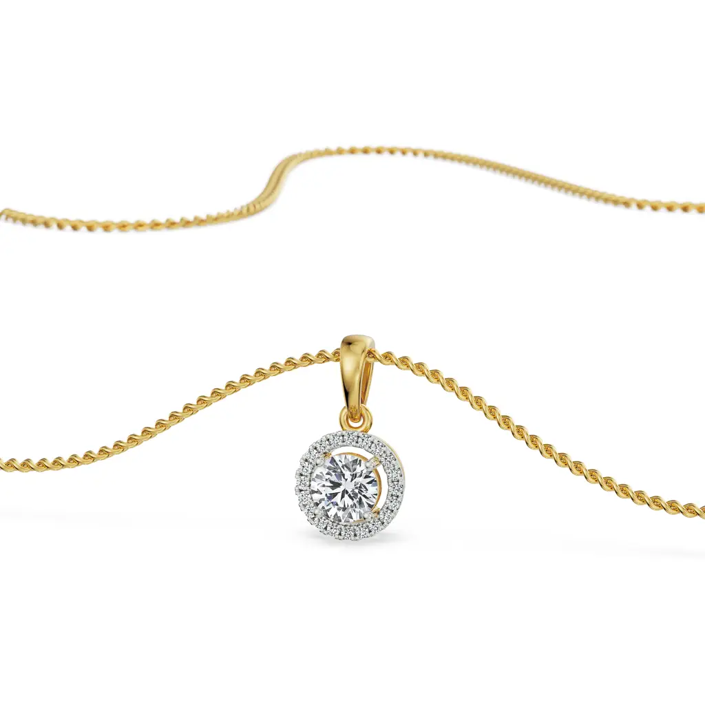 0.5 Ct Halo Diamond Pendant : P705