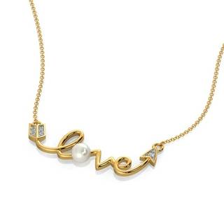 Diamond And Pearl Love Necklace : P79