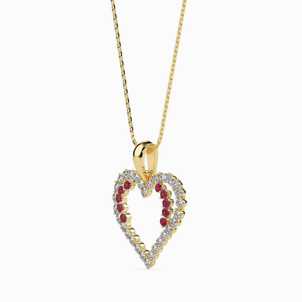 Ritzy Ruby And Diamond Heart Pendant
