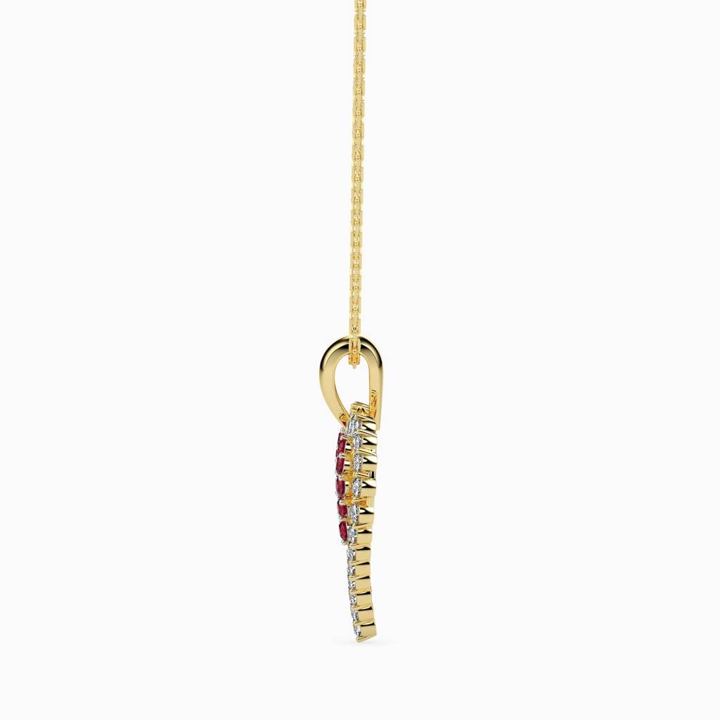 Ritzy Ruby And Diamond Heart Pendant