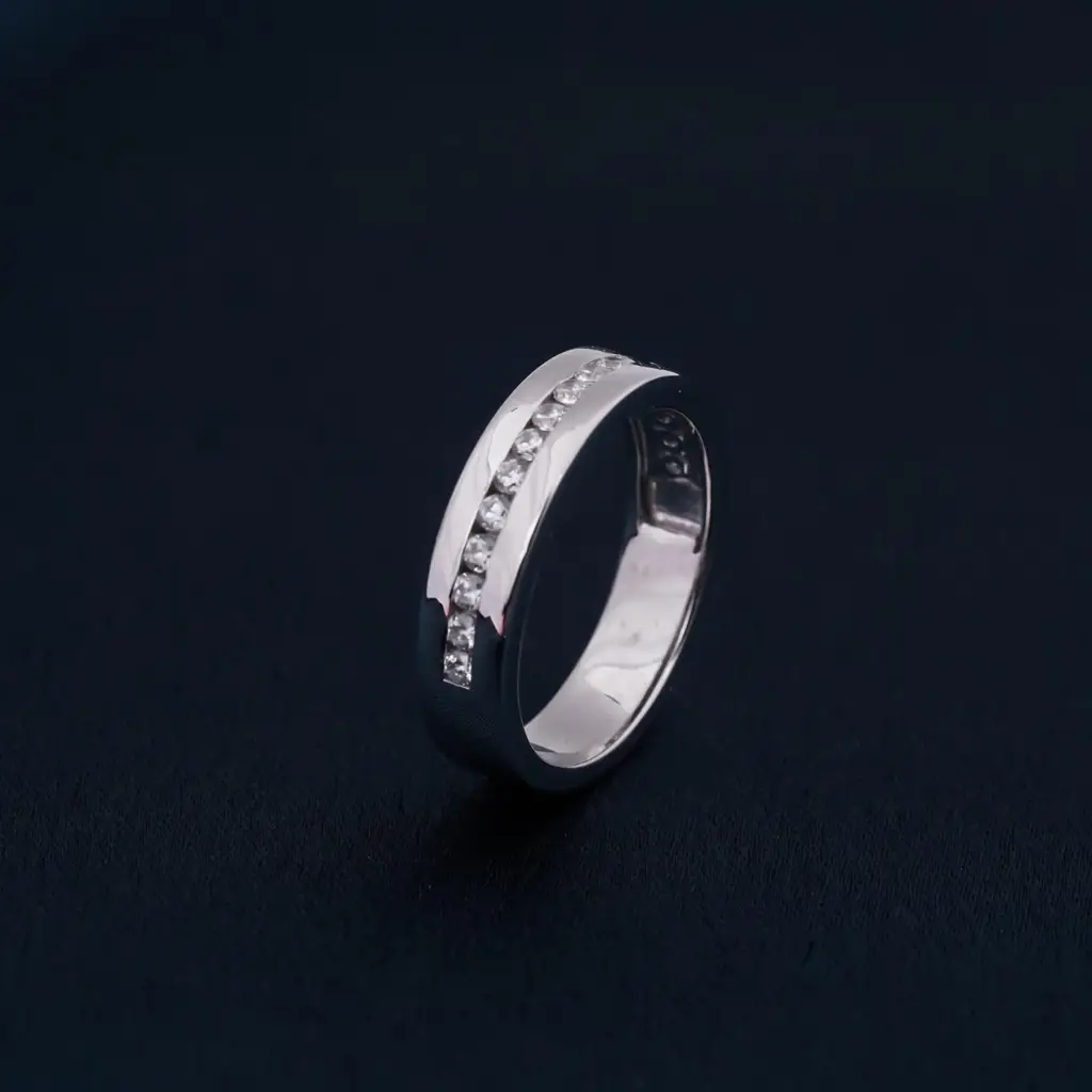 0.50Ct Moissanite Half Eternity Band For Men'S : ZLM10017_14