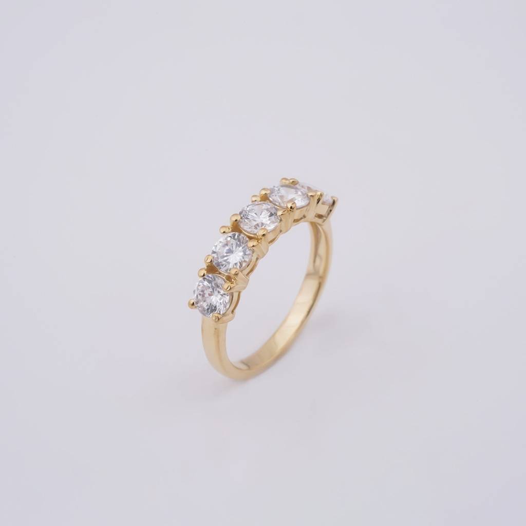 1.25Ct Moissanite Golden 5 Stone Moissanite Ring : ZLM10023_10