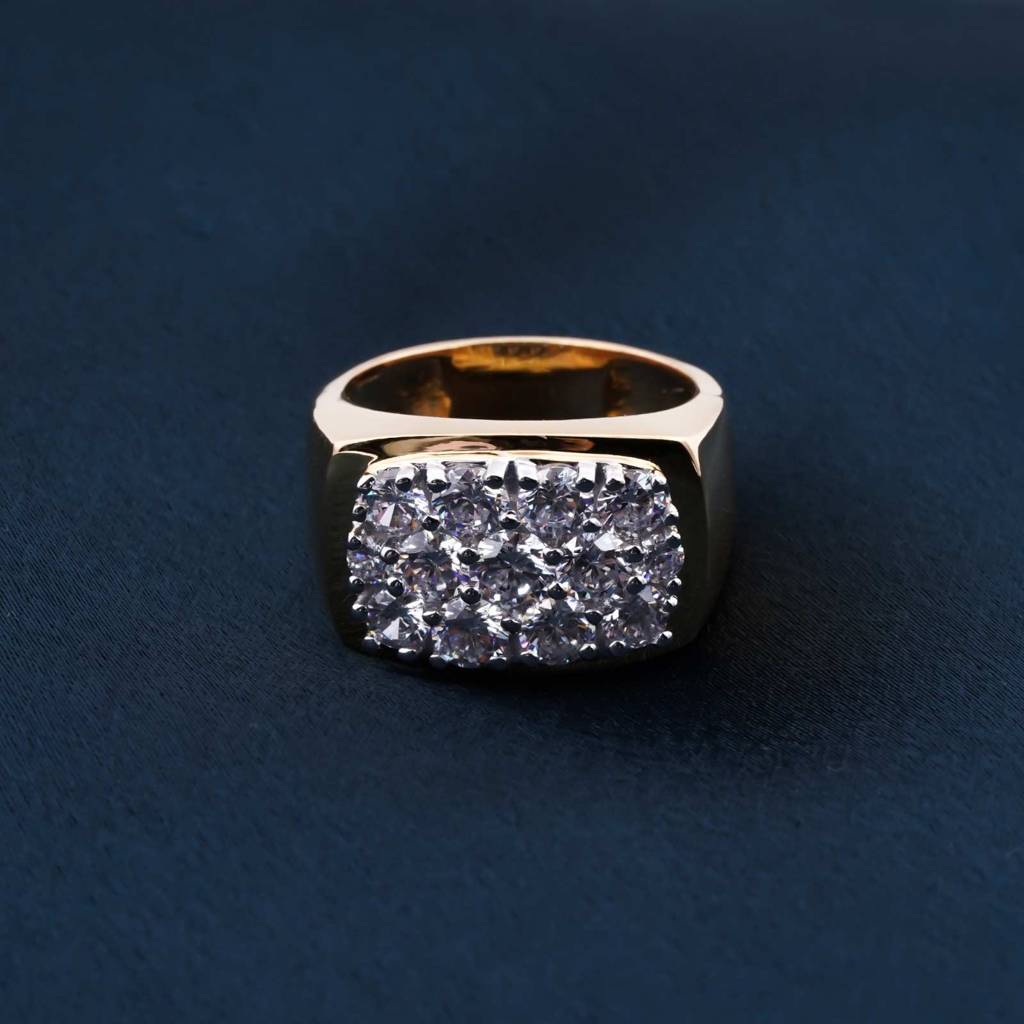 1Ct Round Moissanite Men'S Cluster Ring