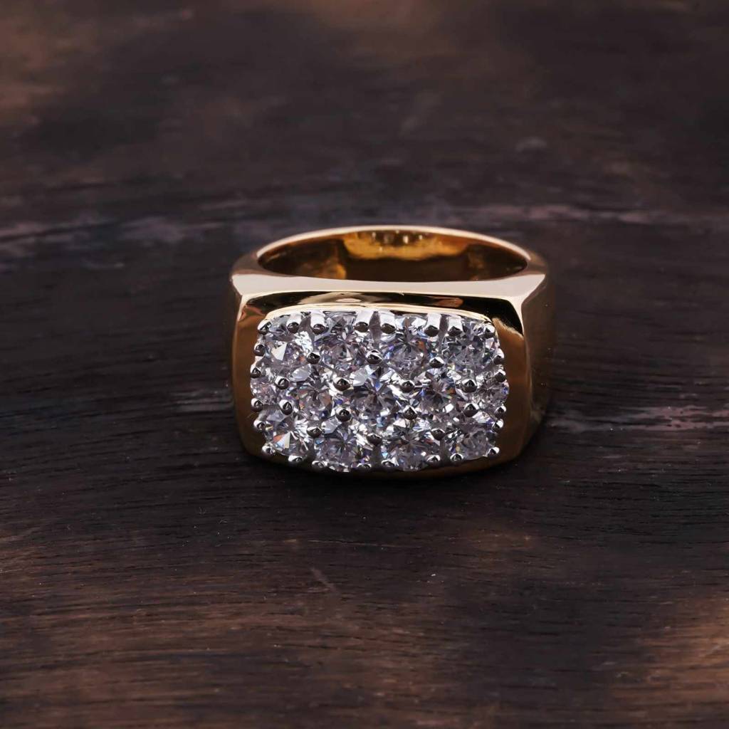 1Ct Round Moissanite Men'S Cluster Ring : ZLM10014-14