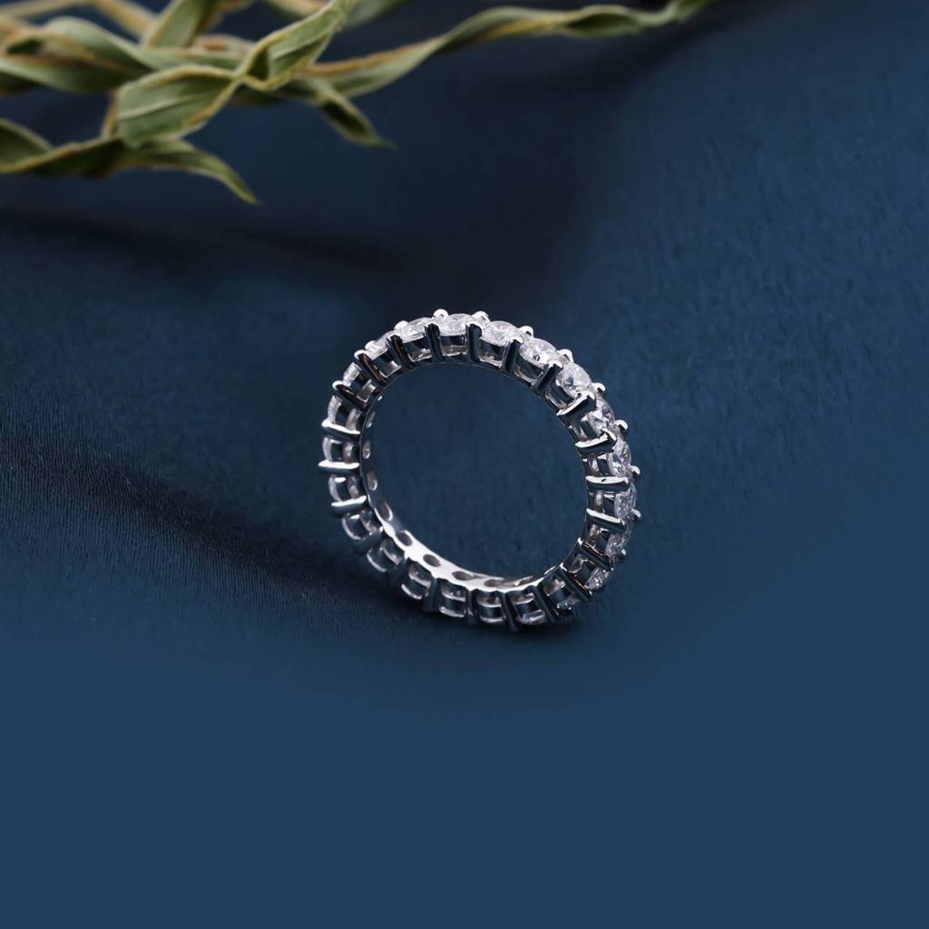 Silver 3.5Ct Round Moissanite Eternity Band For Her : ZLM10043_10