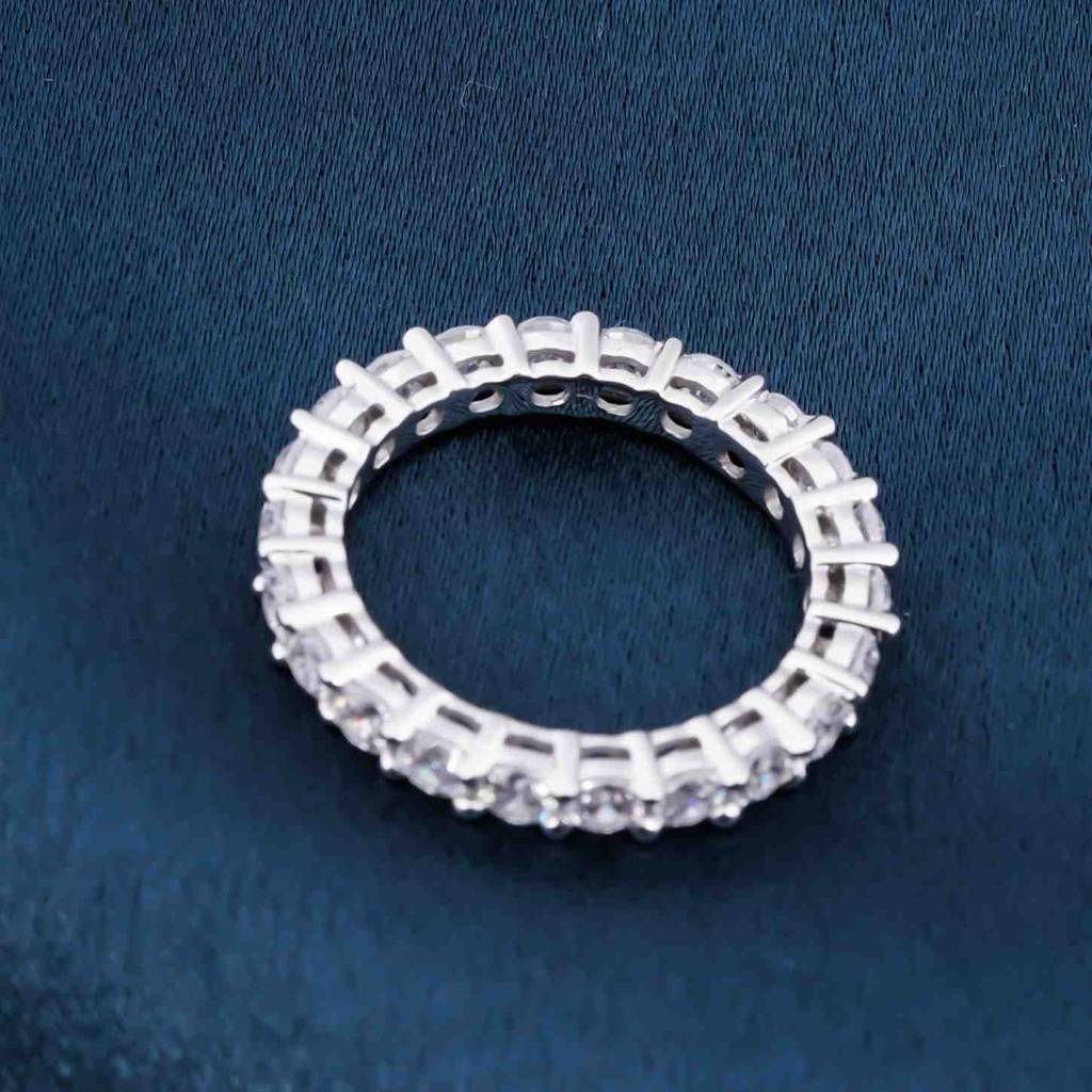 Silver 3.5Ct Round Moissanite Eternity Band For Her : ZLM10043_10