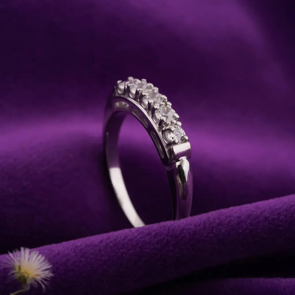 0.75Ct Moissanite Silica Silver Ring : ZLM10040_10