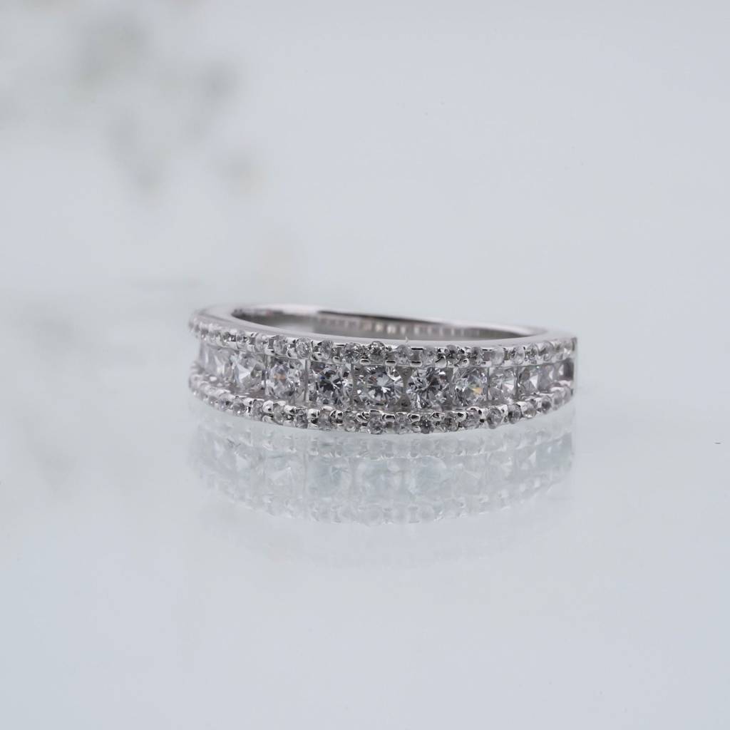 1Ct Moissanite Half Eternity Layered Wedding Band : ZLM10030_10