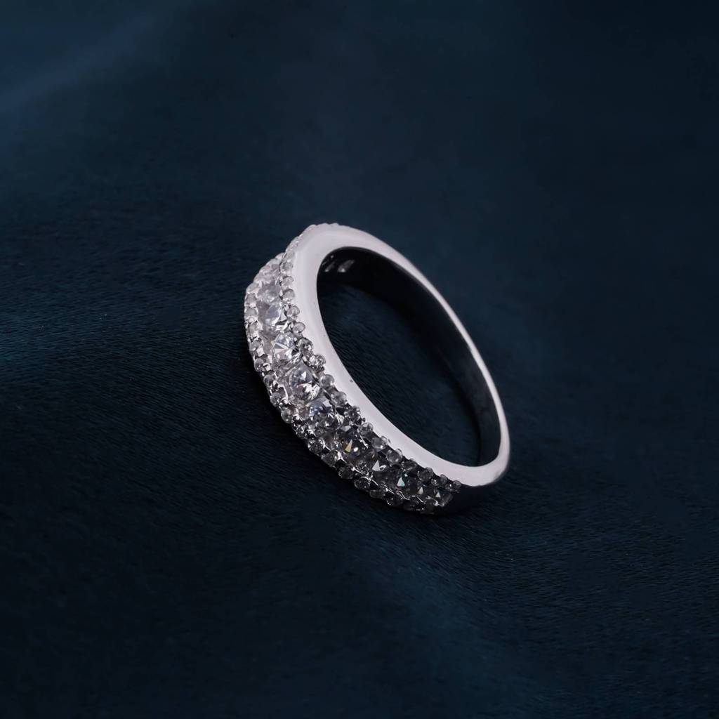 1Ct Moissanite Half Eternity Layered Wedding Band : ZLM10030_10