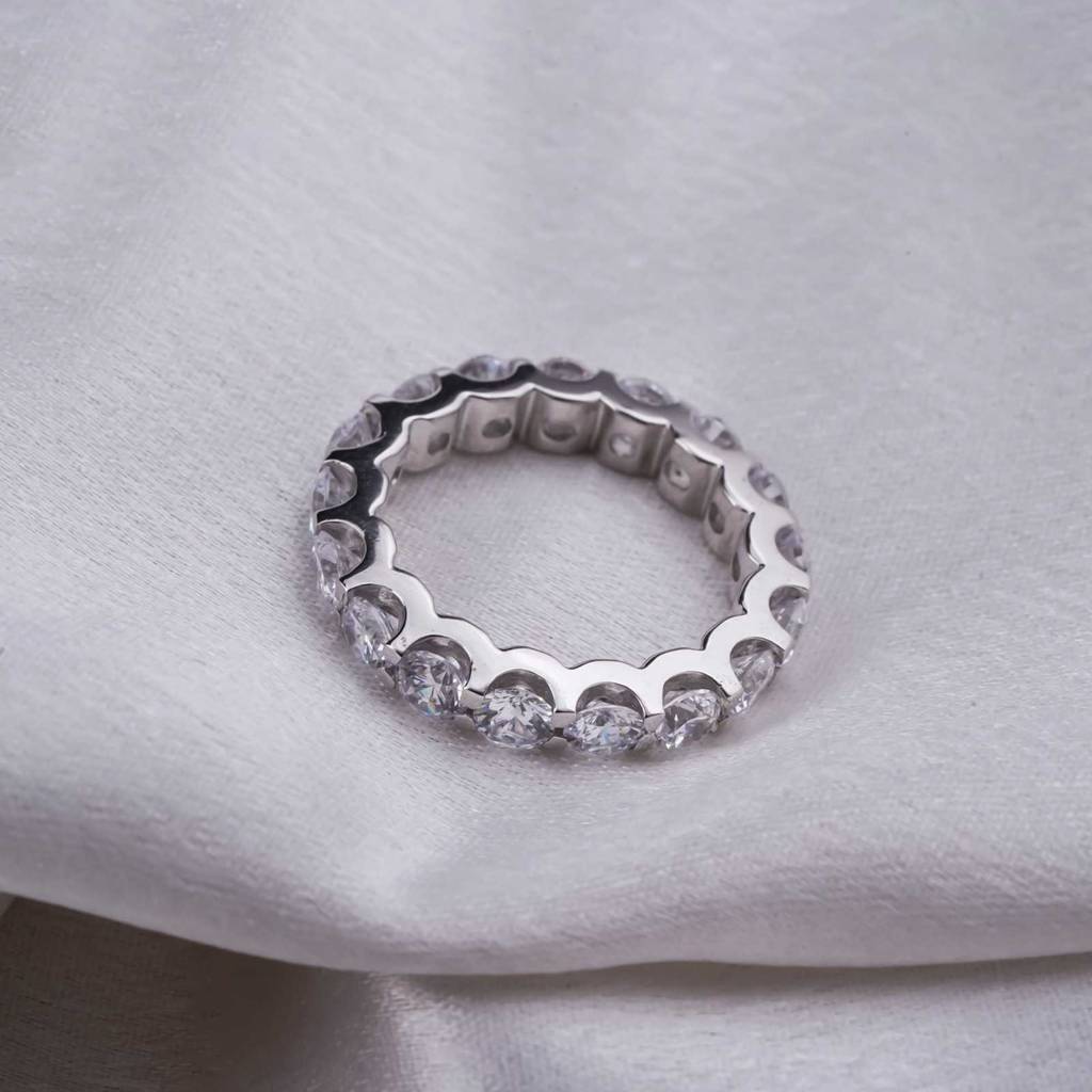2Ct Round Moissanite Full Eternity Wedding Band : ZLM10007_10