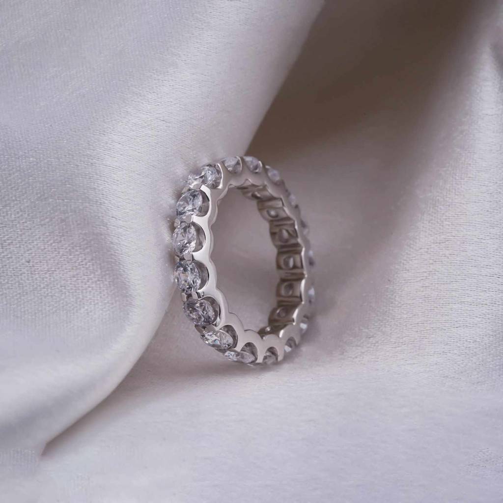 2Ct Round Moissanite Full Eternity Wedding Band : ZLM10007_10