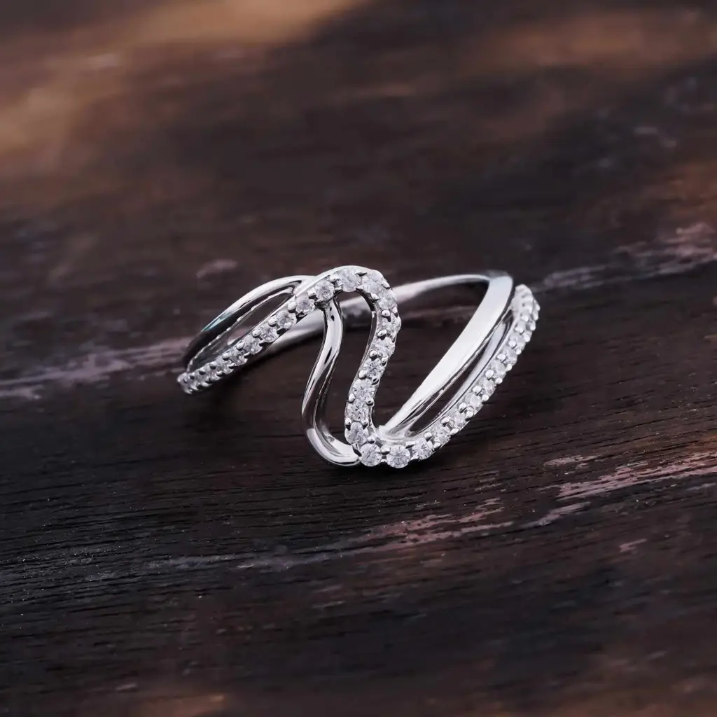 0.50Ct Moissanite Infinity Knot Silver Ring : ZLM10041_10