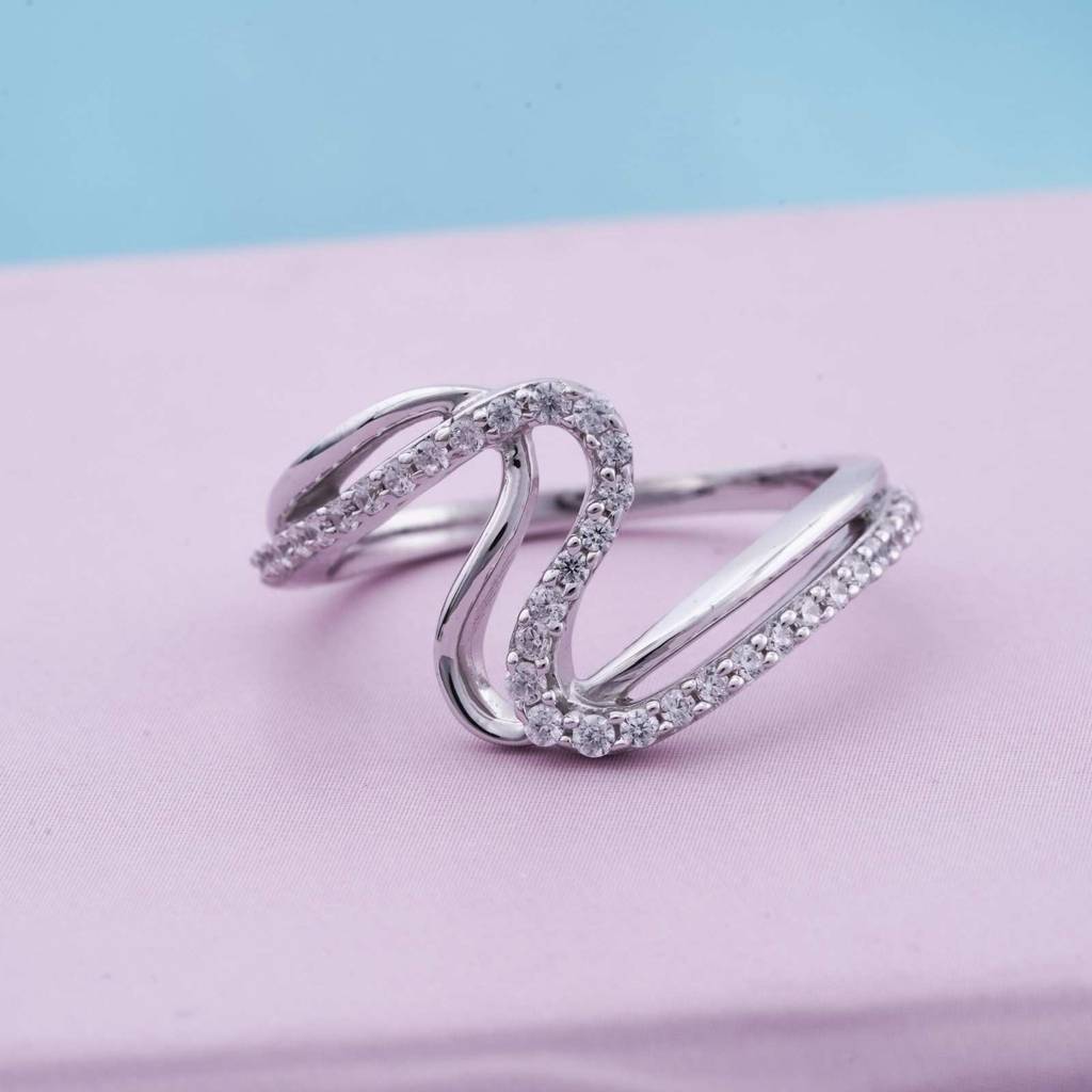 0.50Ct Moissanite Infinity Knot Silver Ring : ZLM10041_10