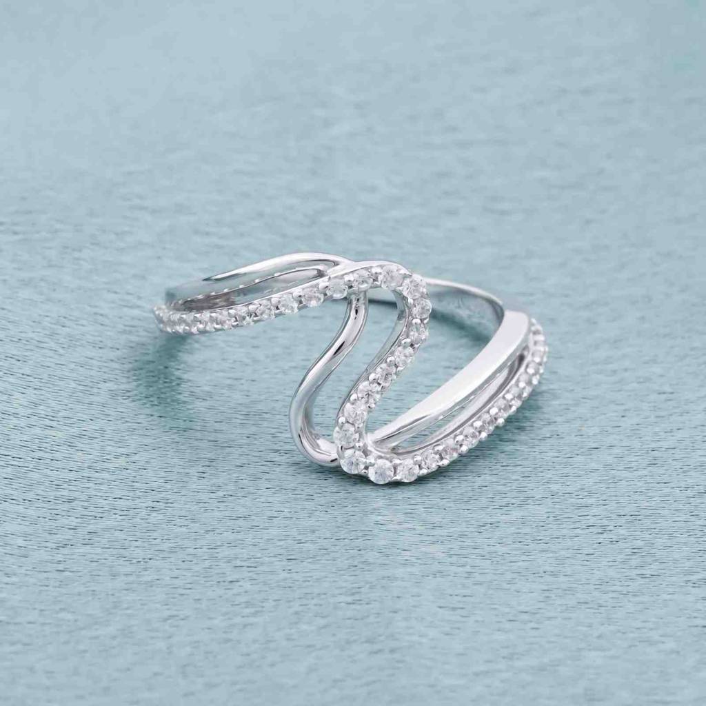 0.50Ct Moissanite Infinity Knot Silver Ring : ZLM10041_10